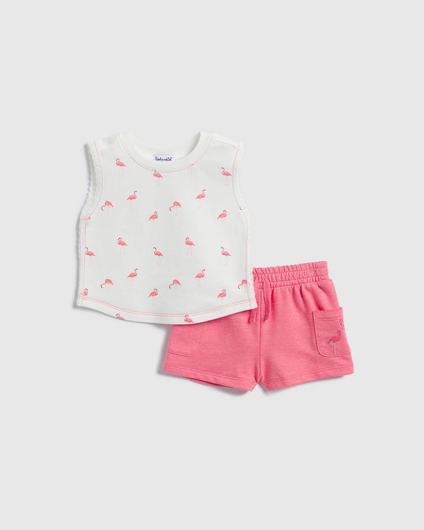 splendid Infant Girl Flamingo Fun Tank Set