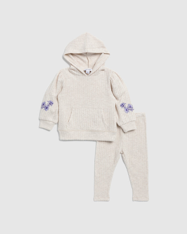 splendid Infant Girl London Rib Hoodie Set