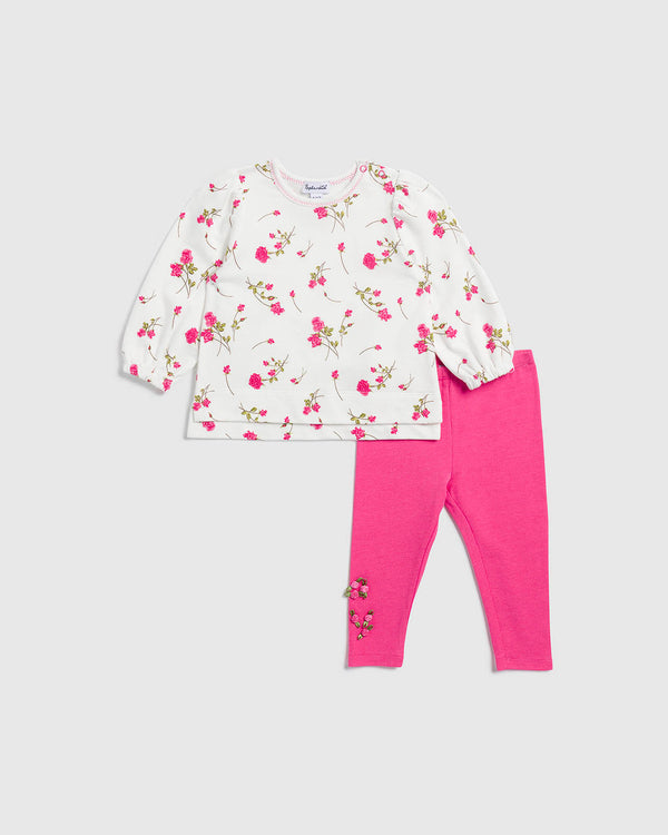 splendid Infant Girl Rose Pullover Set