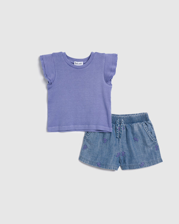 splendid Infant Girl Tossed Flower Short Set