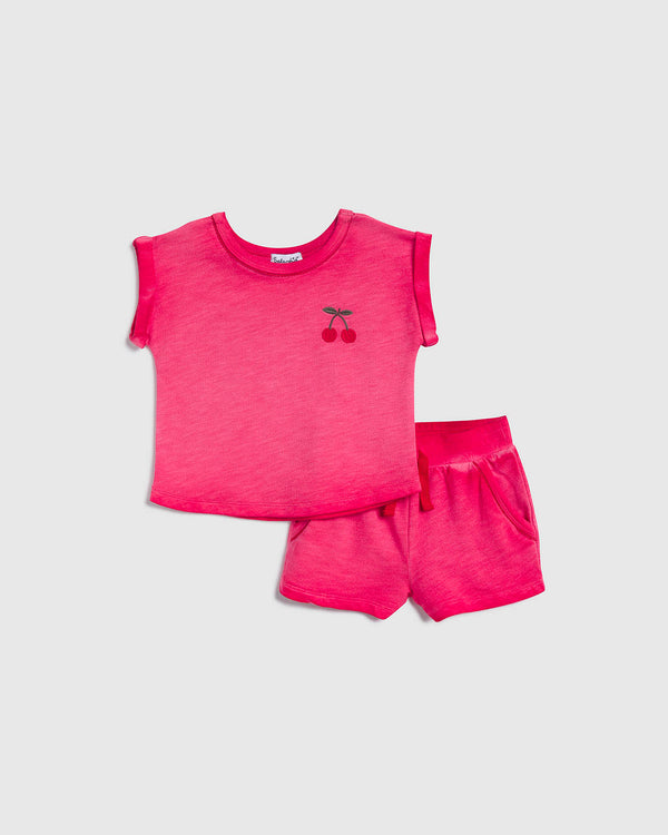 splendid Infant Girl Vintage Cherry Tee Set