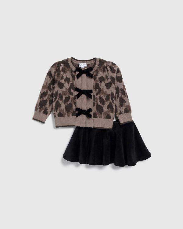 splendid Infant Leopard Bow Cardigan Set