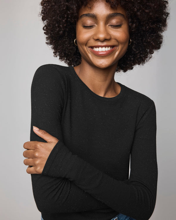 splendid Isabella Eyelash Shimmer Long Sleeve Tee