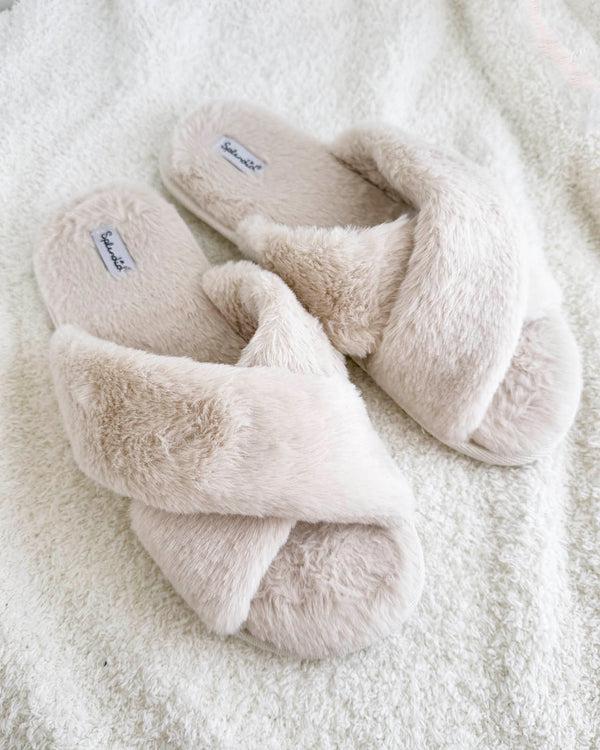 splendid Ivory Criss Cross Slipper