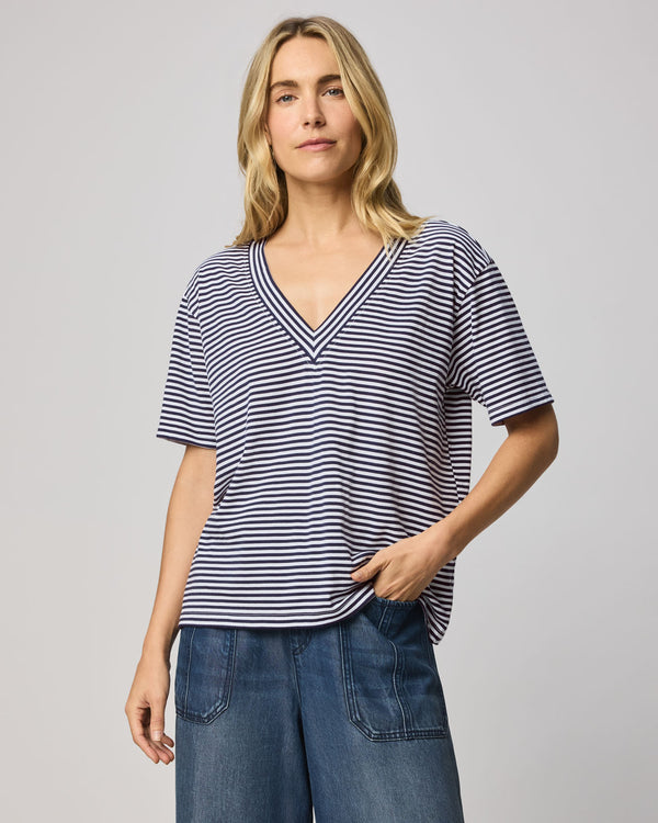 Splendid Kacey Striped V-Neck Tee