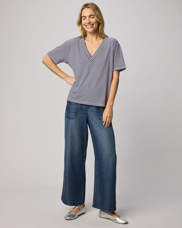 Splendid Kacey Striped V-Neck Tee