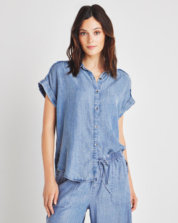 Splendid Kathryn Chambray Short Sleeve Shirt
