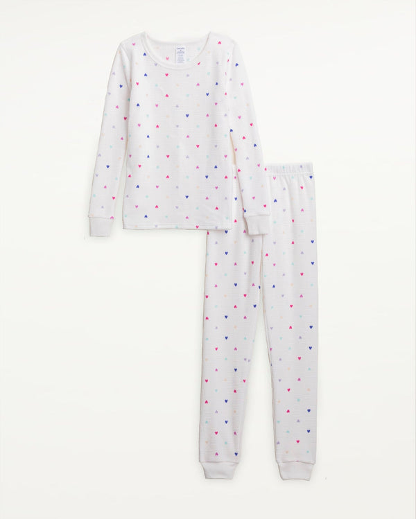 splendid Kids Thermal PJ Set in Multi Heart