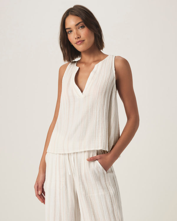 Splendid Kit Gauze Stripe V-Neck Tank