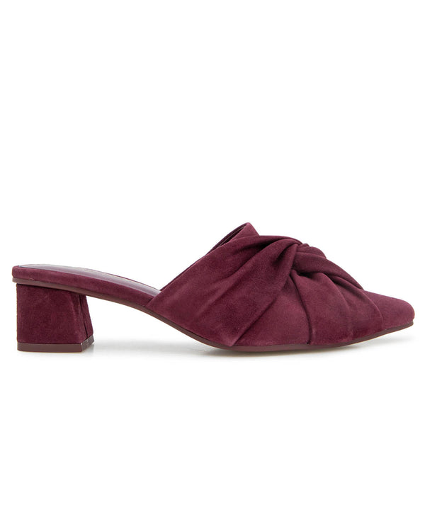 Splendid Lanis Suede Mule In Dark Plum