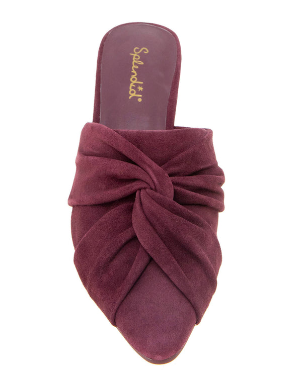 Splendid Lanis Suede Mule In Dark Plum