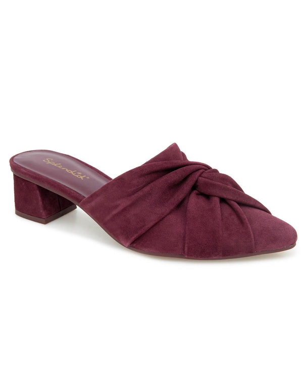 splendid Lanis Suede Mule in Dark Plum