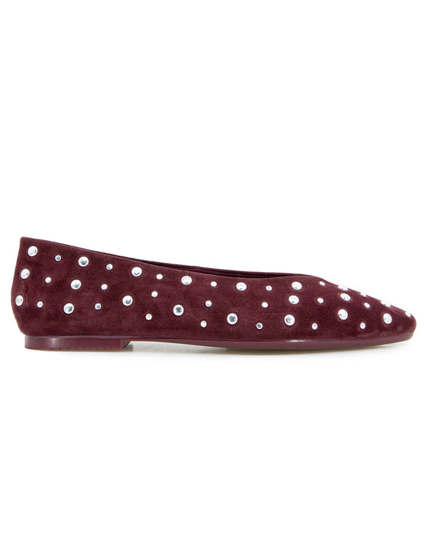 Splendid Latouche Studded Flat In Dark Plum