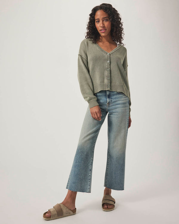 Splendid Light Wash Cropped Wide Leg Raw Hem Jean