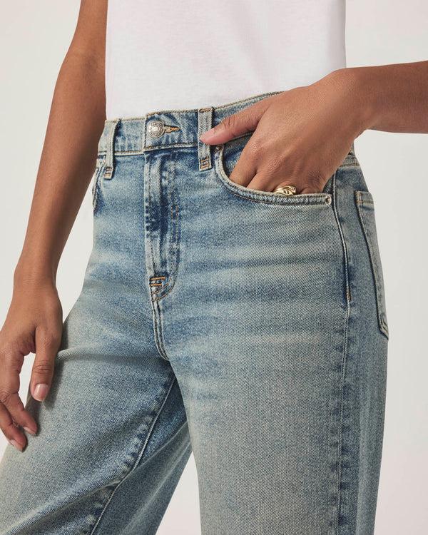 Splendid Light Wash Cropped Wide Leg Raw Hem Jean