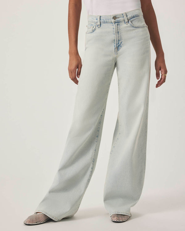 Splendid Light Wash Slim Palazzo Jean