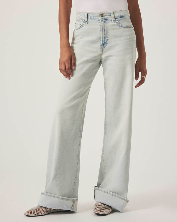 splendid Light Wash Slim Palazzo Jean