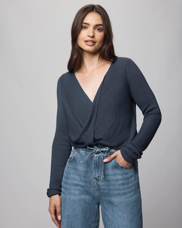 splendid Loopknit LYR Surplice Sweater