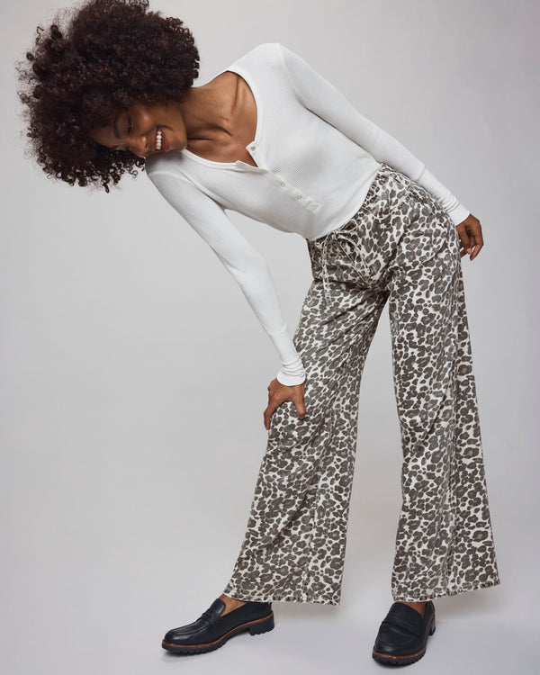 Splendid Lounge Denim Leopard Pant