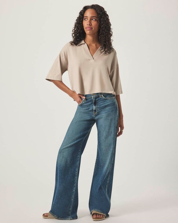 Splendid Medium Wash Slim Palazzo Jean