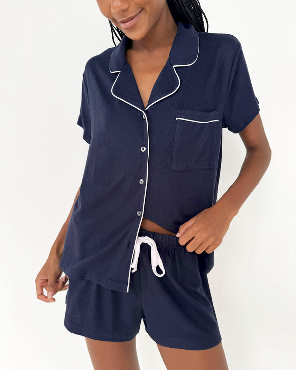 Splendid Navy Flora Pillowsoft Short Set