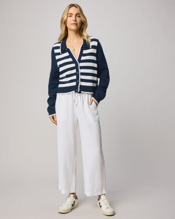 Splendid Nicolette Striped Polo Cardigan