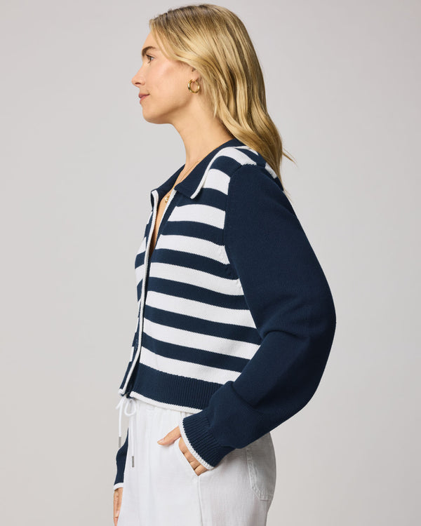Splendid Nicolette Striped Polo Cardigan
