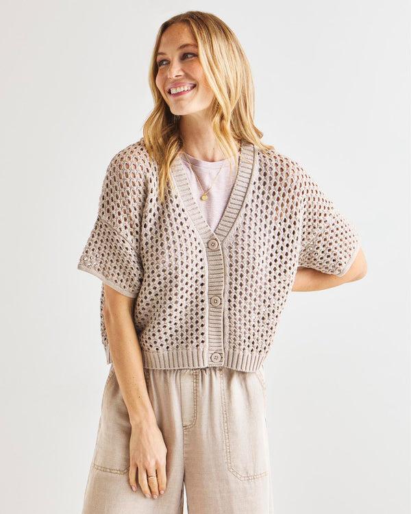 Splendid Nova Pointelle Short Sleeve Cardigan