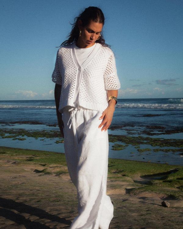 splendid Nova Pointelle Short Sleeve Cardigan