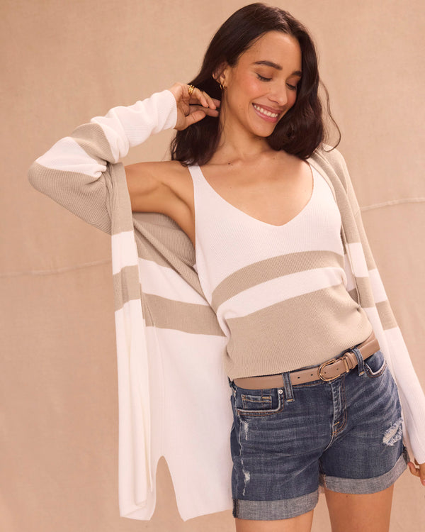 splendid Octavia Stripe Open Cardigan