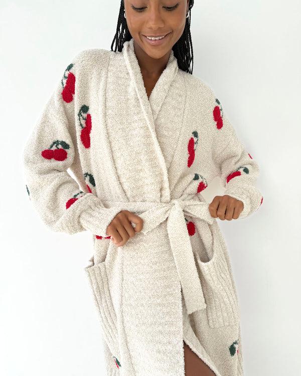 Splendid Pomona Fuzzy Yarn Cherries PJ Robe
