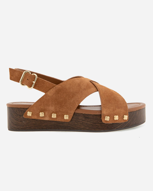 Splendid Quintana Suede Wedge In Caramel