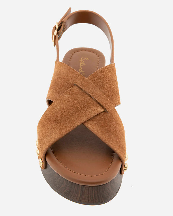 Splendid Quintana Suede Wedge In Caramel