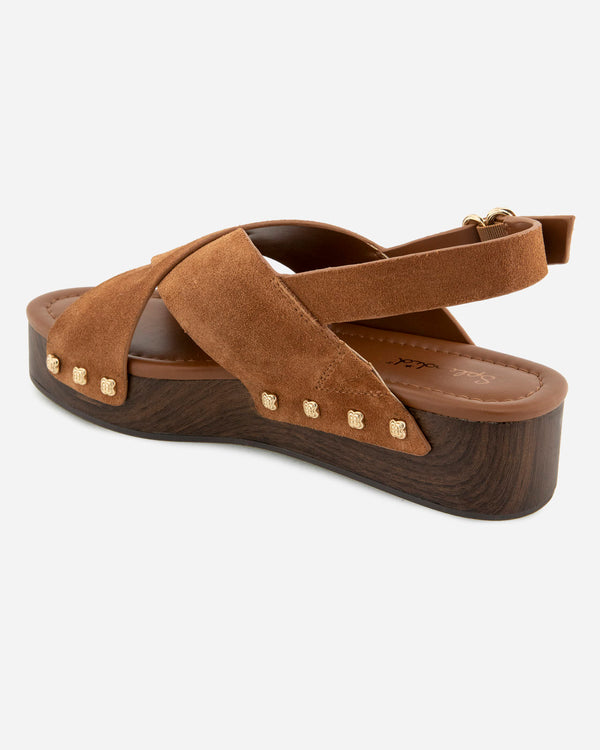 Splendid Quintana Suede Wedge In Caramel