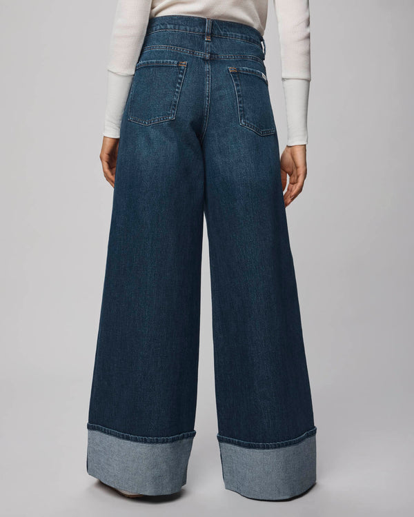 Splendid Ravyn Cuffed Wide Leg Jean In Dark Wash