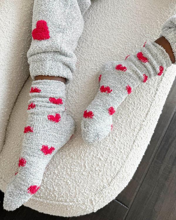 Splendid Red Hearts Bia Fuzzy Socks