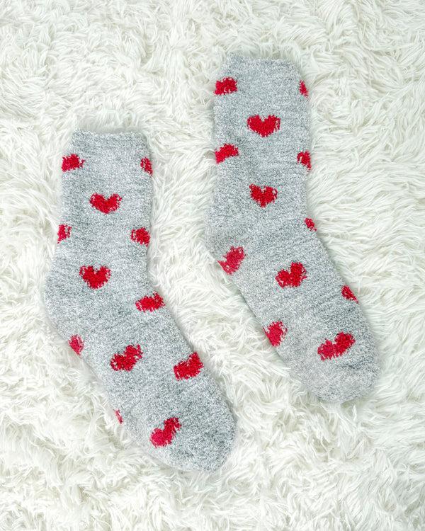 splendid Red Hearts Bia Fuzzy Socks