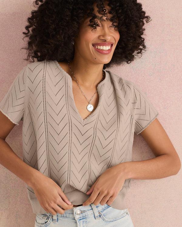 Splendid Sabrina Pointelle Sweater