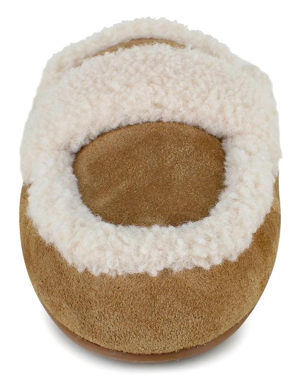 Splendid Sandra Sherpa Trim Slipper In Caramel