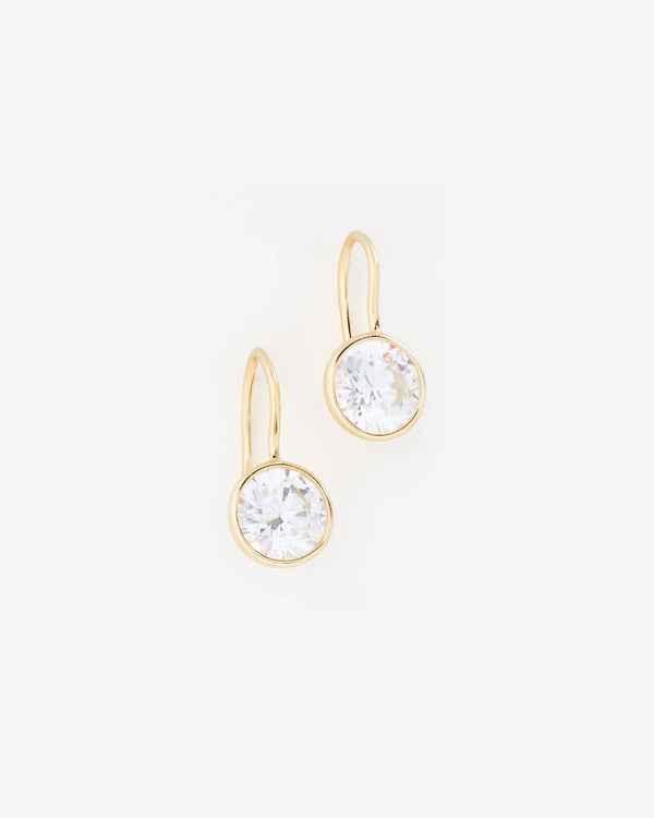 splendid Shashi Bezel Gold Drop Earring