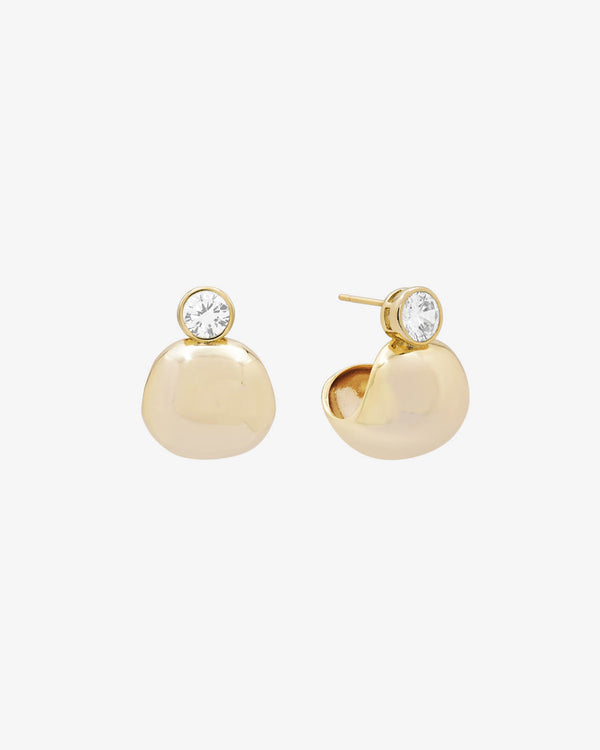 splendid Shashi Bezel Gold Earring