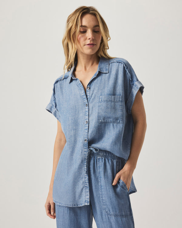 Splendid Short Sleeve Paige Indigo Shirt