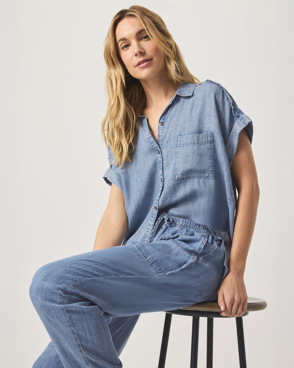 splendid Short Sleeve Paige Indigo Shirt