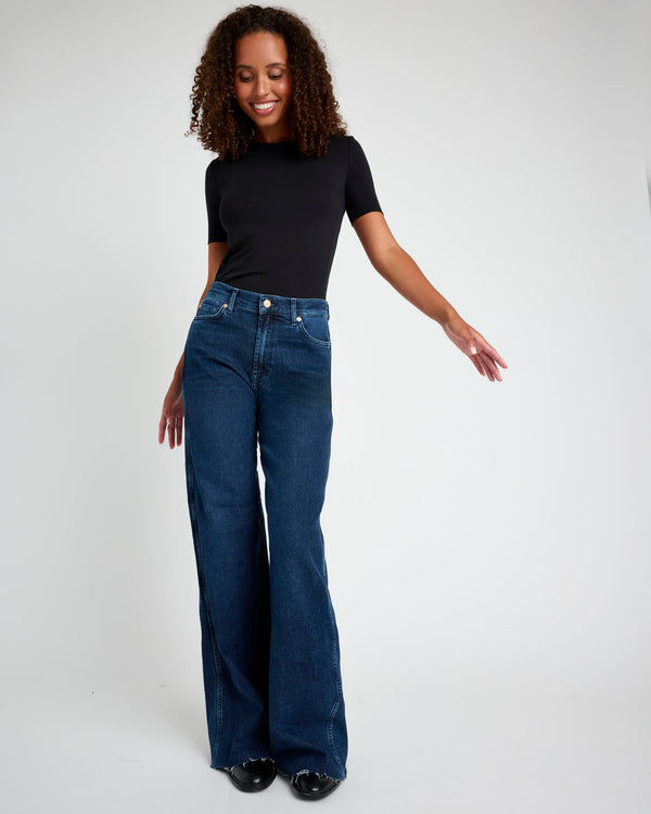 Splendid Slim Palazzo Raw Hem Jean