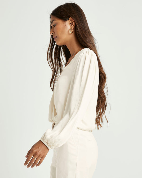 Splendid Splendid X Cella Jane Sateen Surplice Top