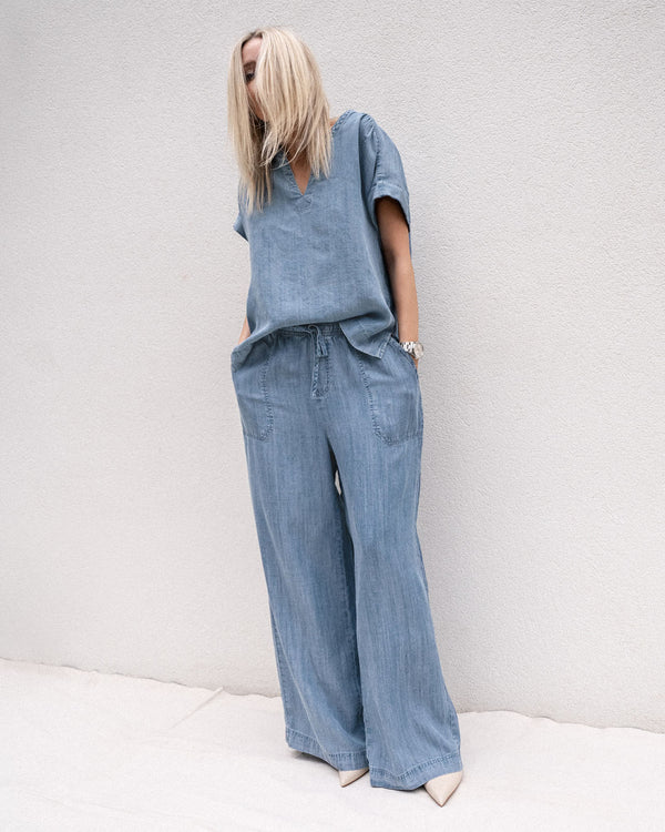 Splendid St. Tropez Indigo Blouse