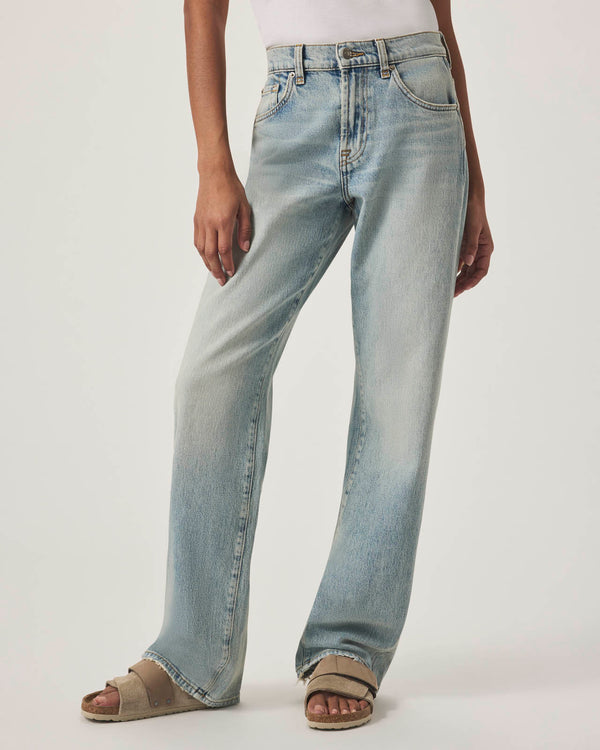splendid Straight Leg Worn Hem Jean