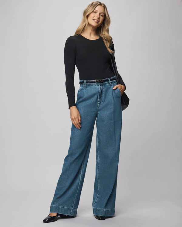Splendid Suki Denim Trouser In Mid Blue