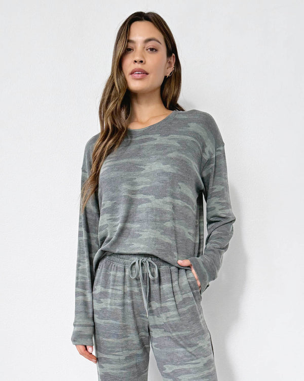 Splendid Supersoft Camo Pullover