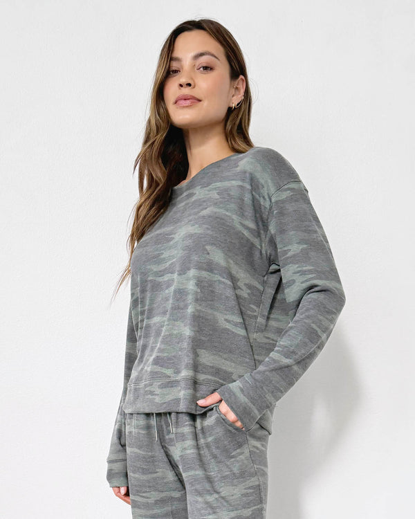 Splendid Supersoft Camo Pullover